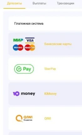 Способы пополнения в приложении Мелбет на iOS