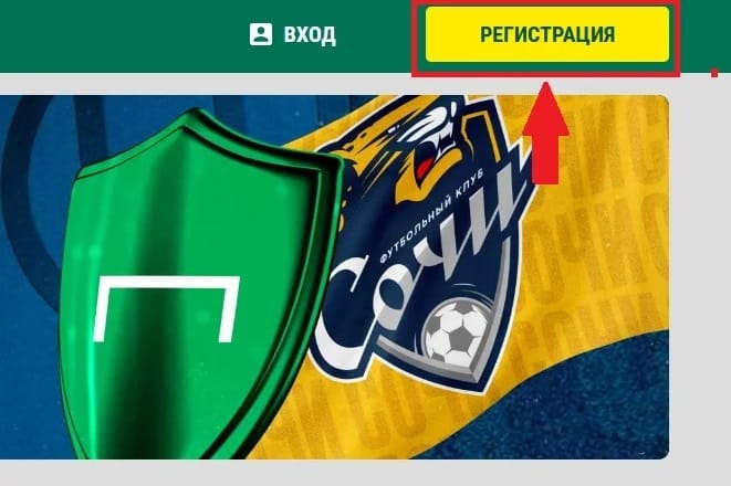 Кнопка регистрации на сайте Лиги Ставок